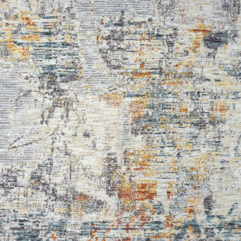 8' Gray And Brown Abstract Runner Rug Homeroots Home Decor