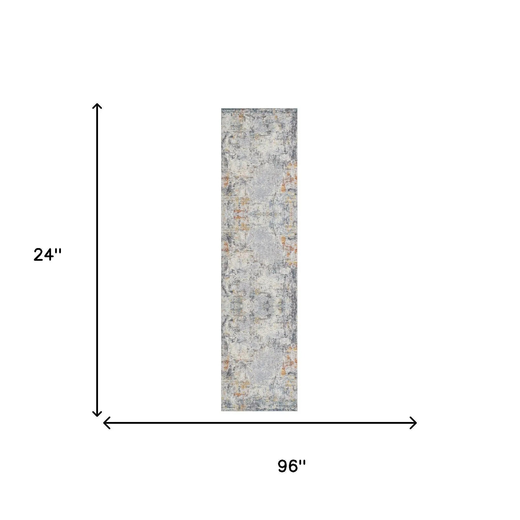 8' Gray And Brown Abstract Runner Rug Homeroots Home Decor