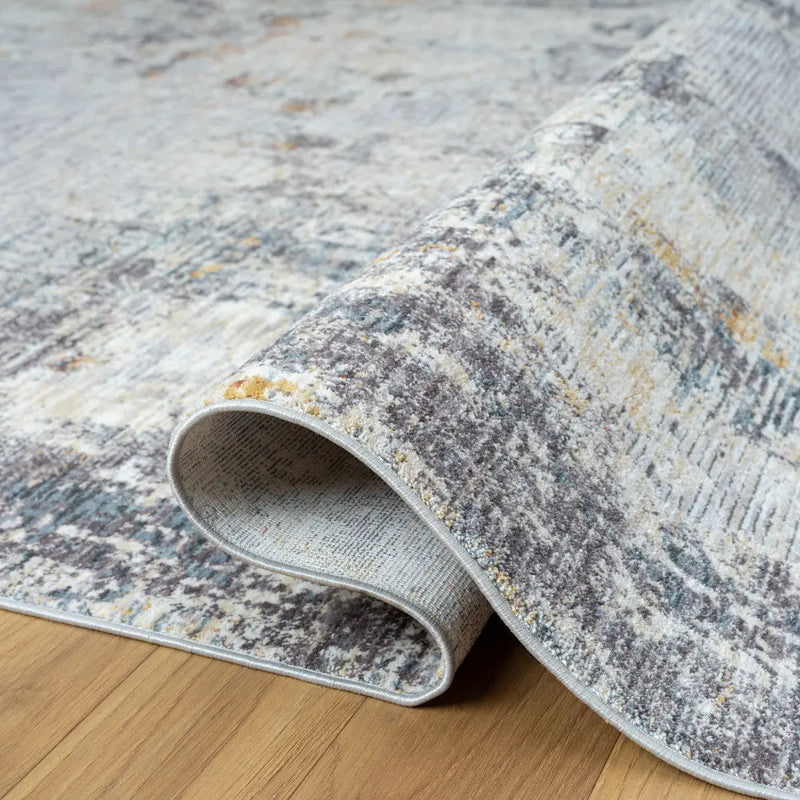 8' Gray And Brown Abstract Runner Rug Homeroots Home Decor