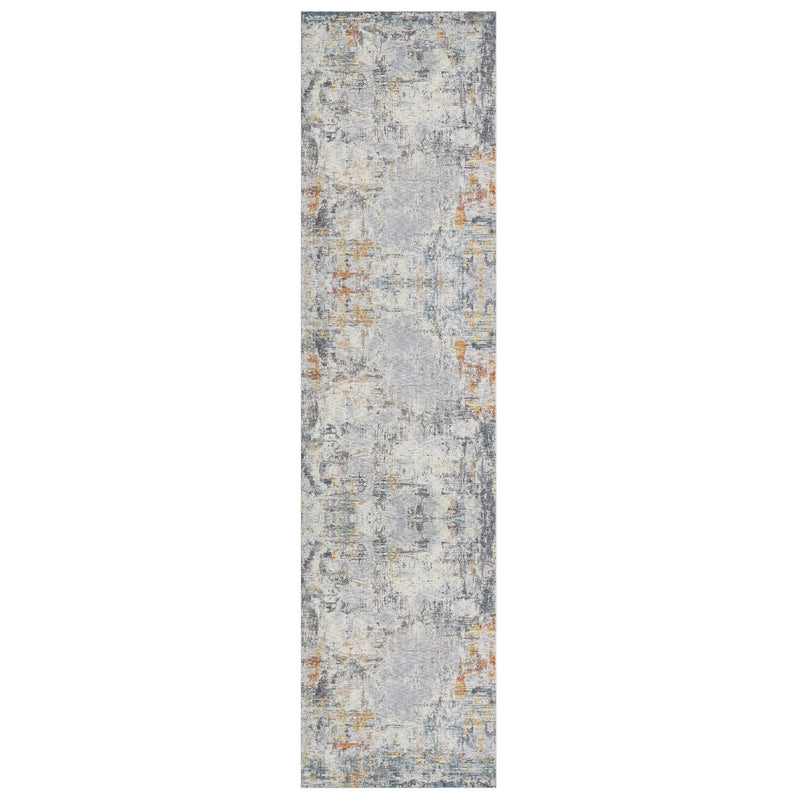 8' Gray And Brown Abstract Runner Rug Homeroots Home Decor