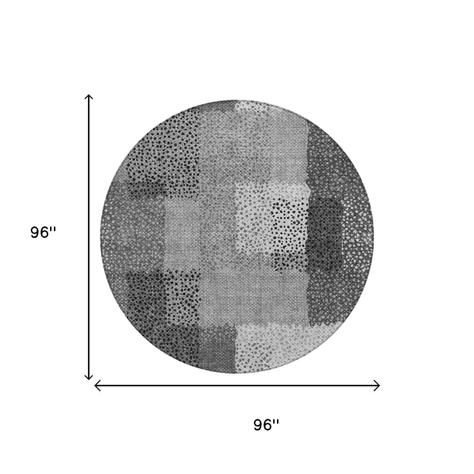 8' Gray And Graphite Round Abstract Washable Indoor Outdoor Area Rug Homeroots Outdoor