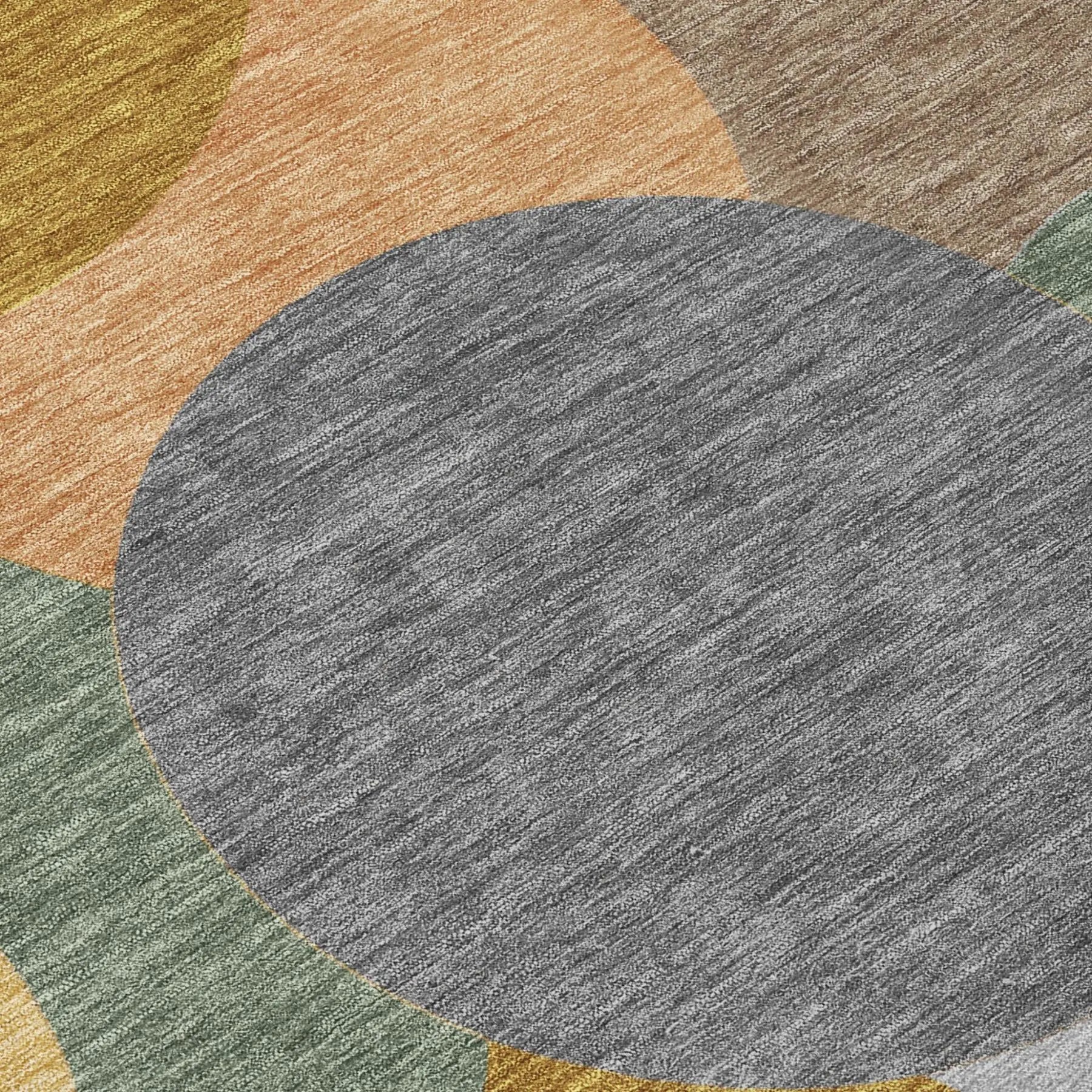 8' Gray And Graphite Round Geometric Washable Indoor Outdoor Area Rug Homeroots Outdoor