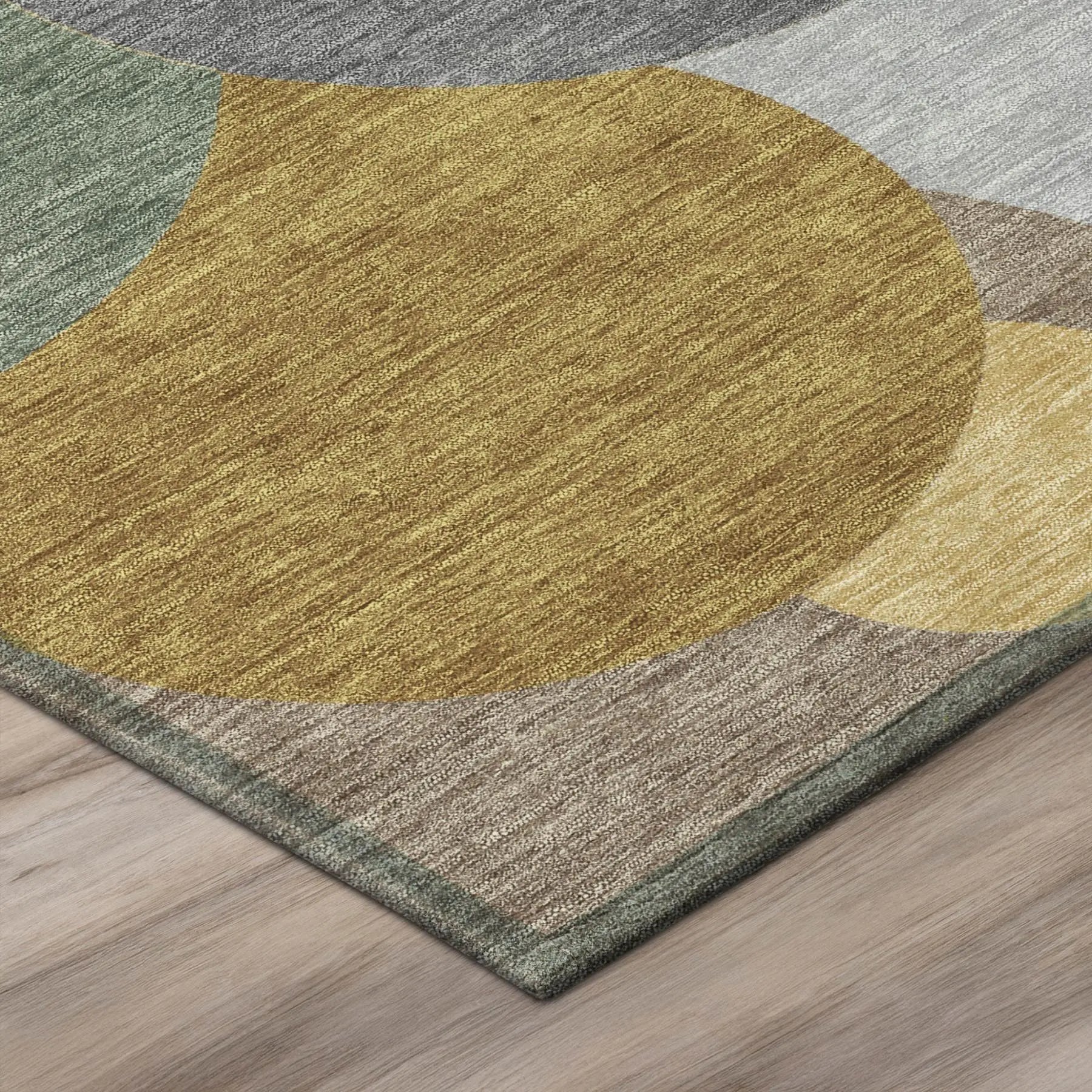 8' Gray And Graphite Round Geometric Washable Indoor Outdoor Area Rug Homeroots Outdoor