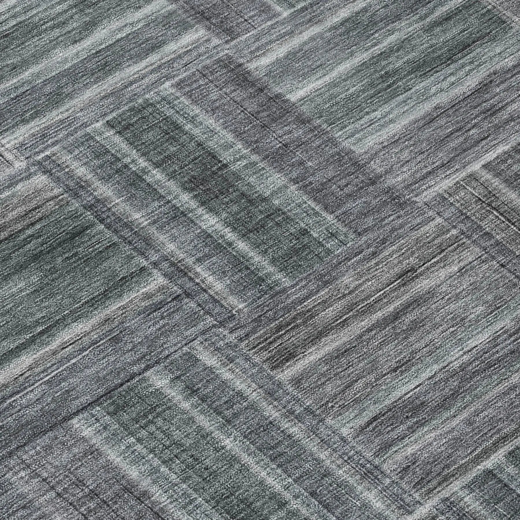 8' Gray And Graphite Round Geometric Washable Indoor Outdoor Area Rug Homeroots Outdoor