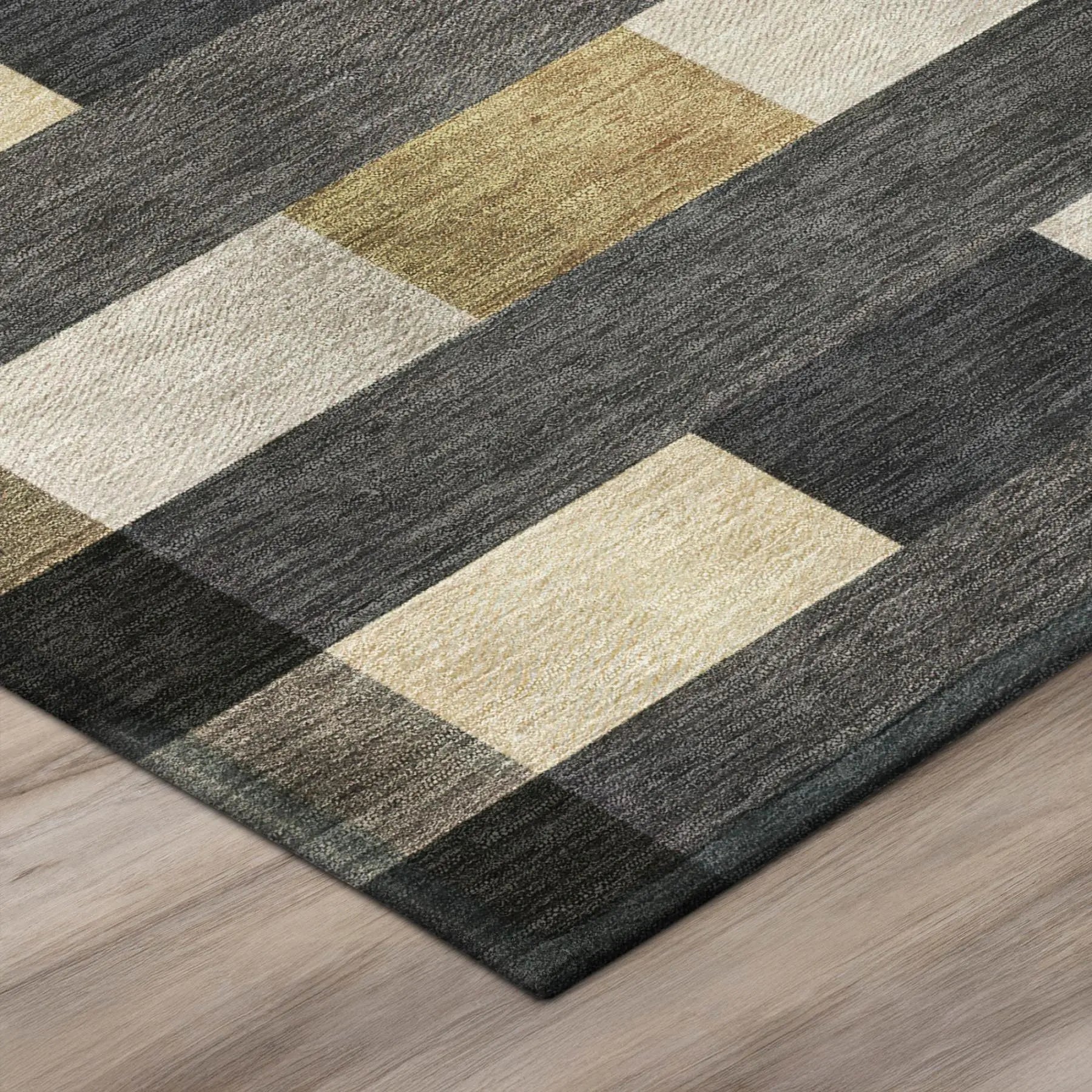 8' Gray And Graphite Round Striped Washable Indoor Outdoor Area Rug Homeroots Outdoor