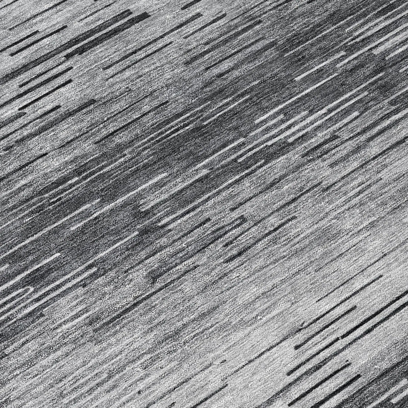 8' Gray And Graphite Round Striped Washable Indoor Outdoor Area Rug Homeroots Outdoor