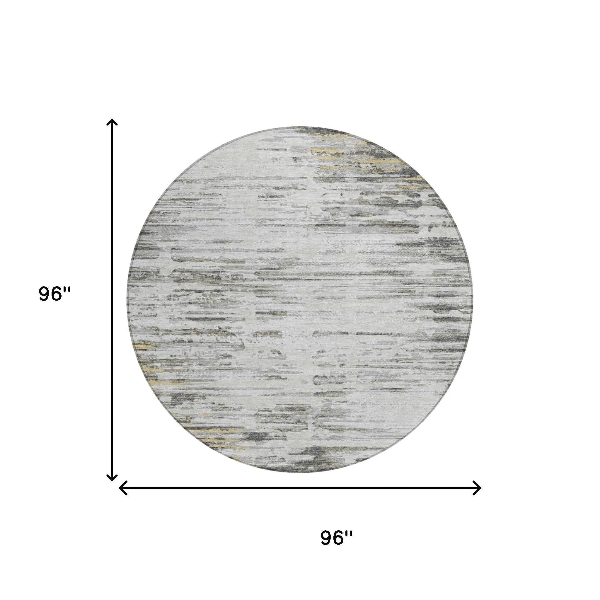 8' Gray And Ivory Round Abstract Washable Indoor Outdoor Area Rug Homeroots Outdoor