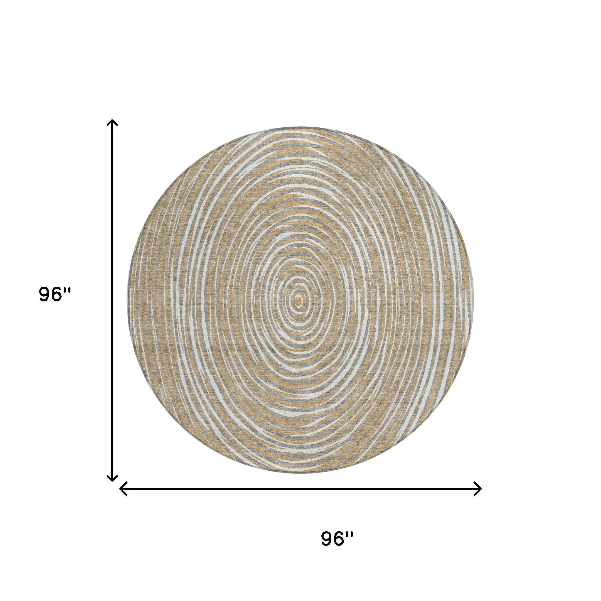 8' Gray And Ivory Round Geometric Washable Indoor Outdoor Area Rug Homeroots Outdoor