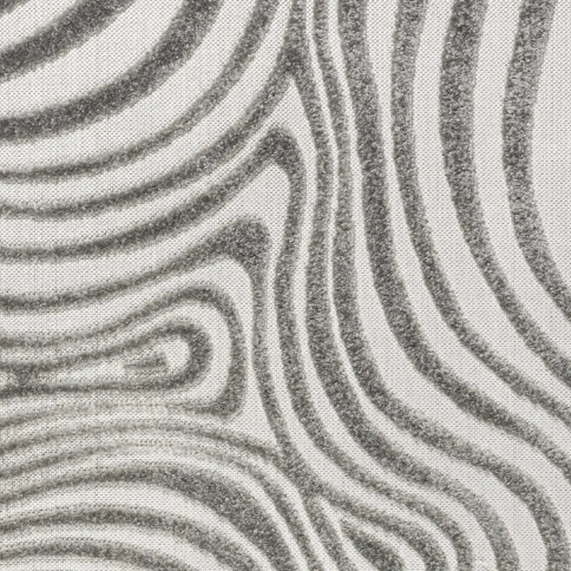 8' Gray And Ivory Square Abstract Indoor Outdoor Area Rug Homeroots Outdoor