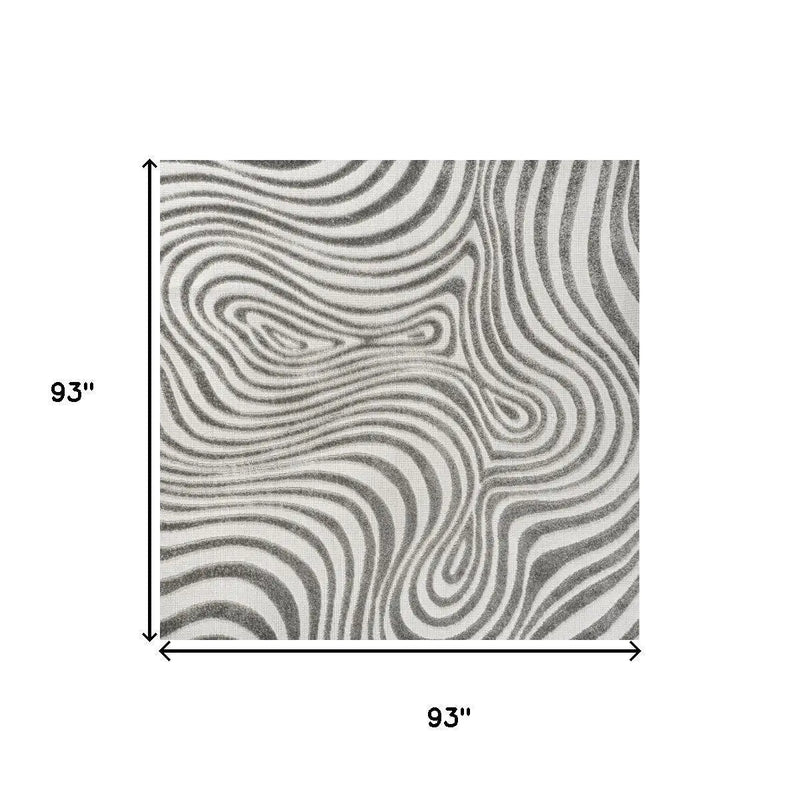 8' Gray And Ivory Square Abstract Indoor Outdoor Area Rug Homeroots Outdoor