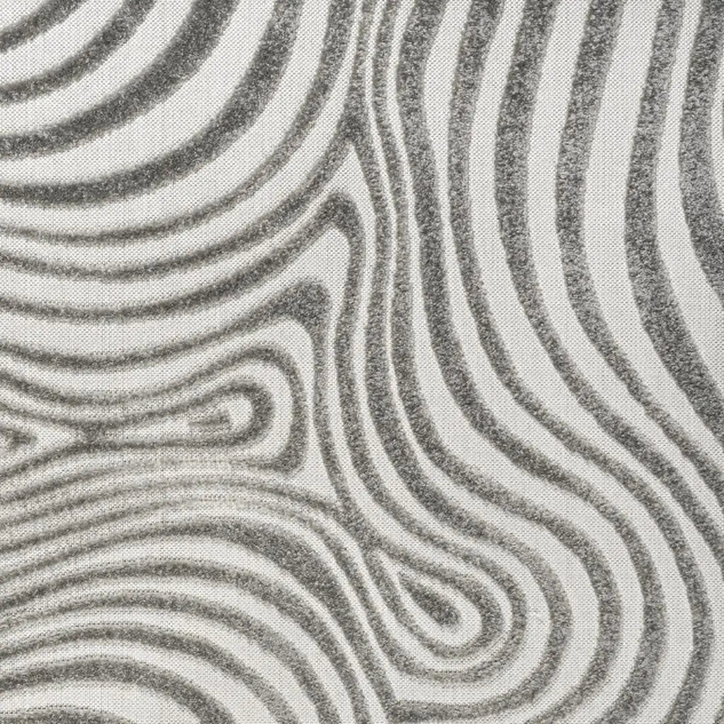 8' Gray And Ivory Square Abstract Indoor Outdoor Area Rug Homeroots Outdoor