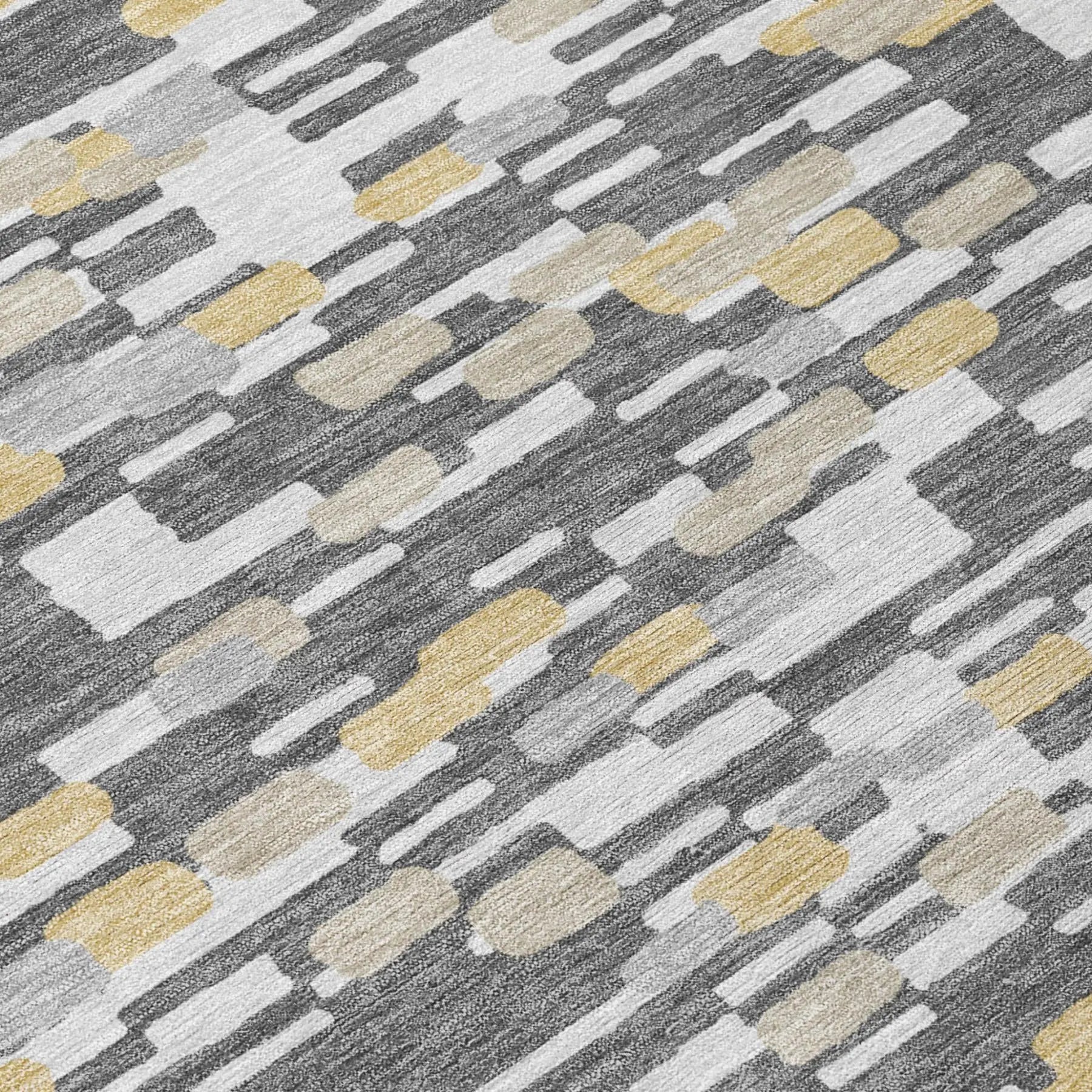 8' Gray And Silver Round Geometric Washable Indoor Outdoor Area Rug Homeroots Outdoor