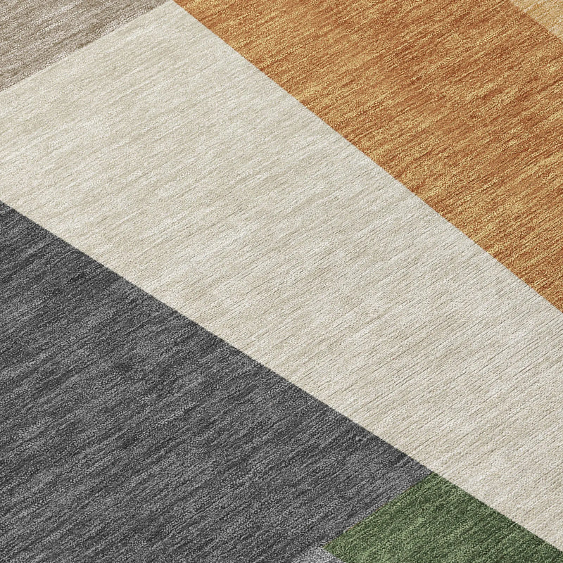 8' Gray And Taupe Round Geometric Washable Indoor Outdoor Area Rug Homeroots Outdoor