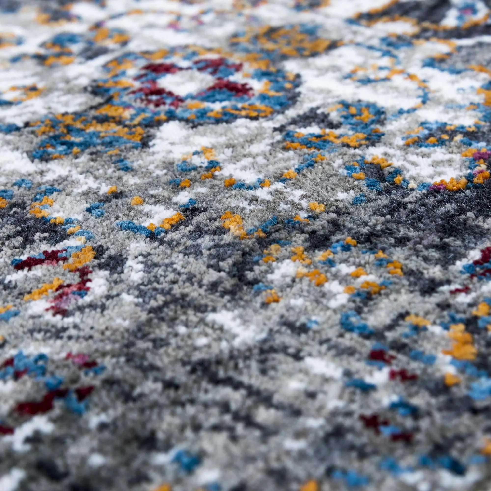8' Gray Ivory Dark Blue Blue And Orange Oriental Hand Carved Handmade Area Rug Homeroots Home Decor