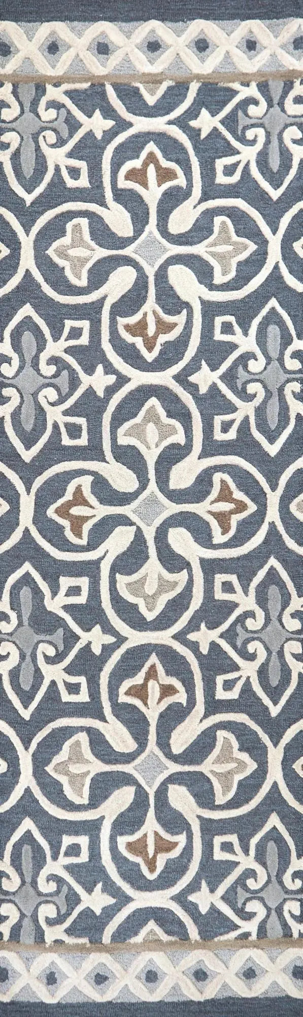 8' Gray Natural Taupe And Brown Wool Moroccan Hand Tufted Area Rug Homeroots Home Decor