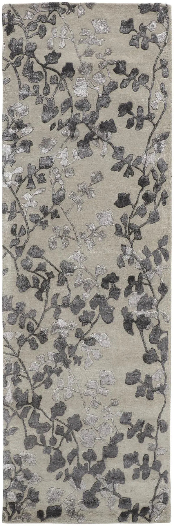 8' Gray Silver And Taupe Floral Hand Tufted Area Rug Homeroots Home Decor