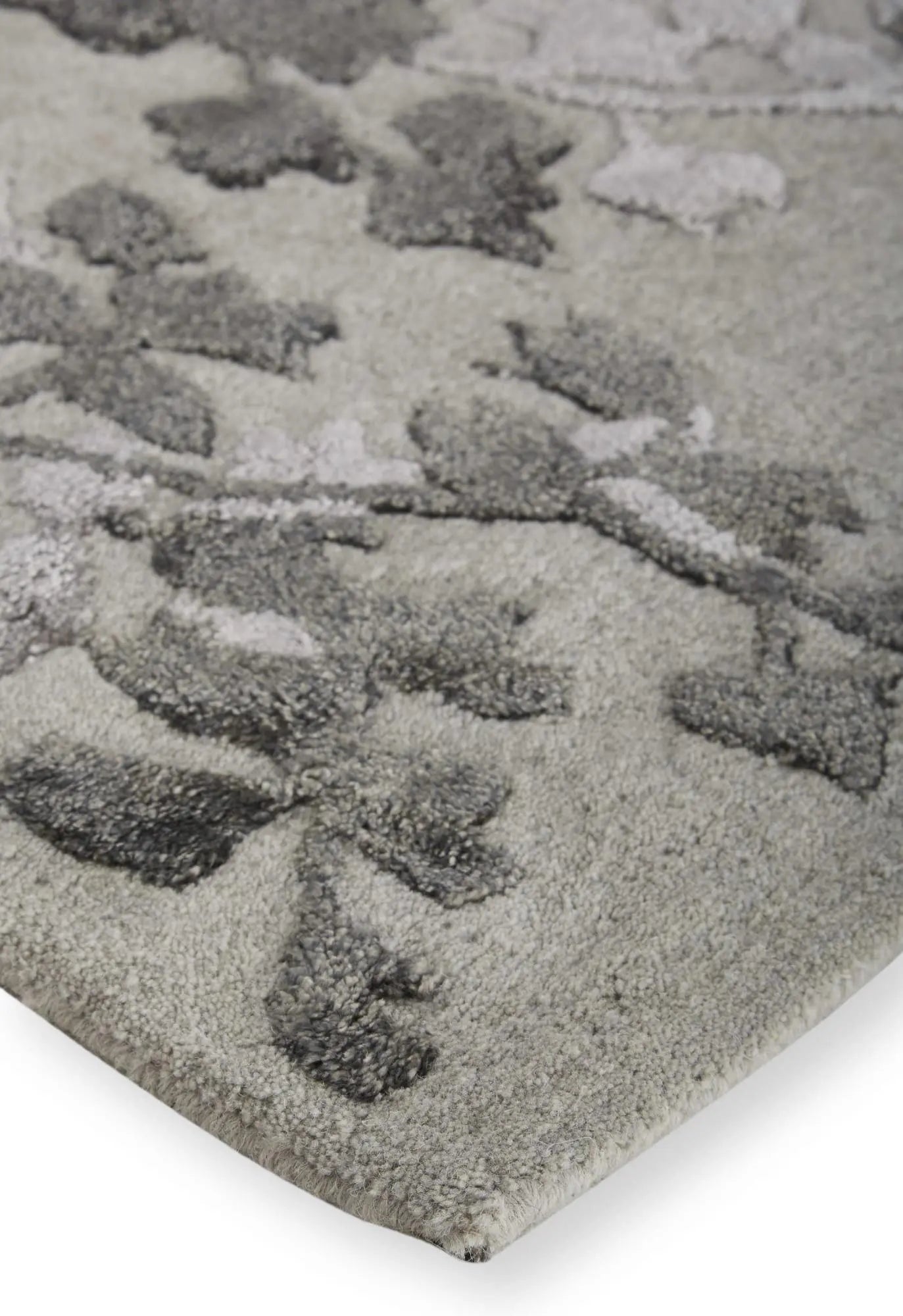8' Gray Silver And Taupe Floral Hand Tufted Area Rug Homeroots Home Decor