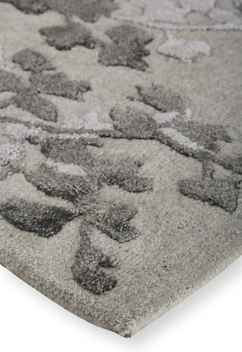 8' Gray Silver And Taupe Floral Hand Tufted Area Rug Homeroots Home Decor