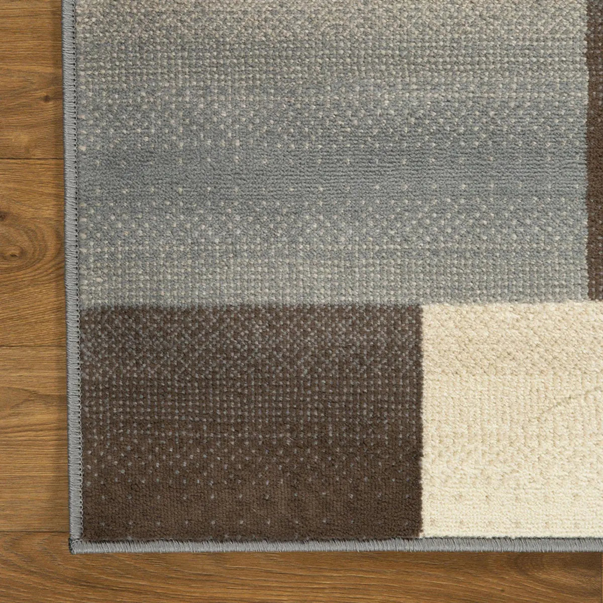 8' Gray Tan And Brown Patchwork Runner Rug Homeroots Home Decor