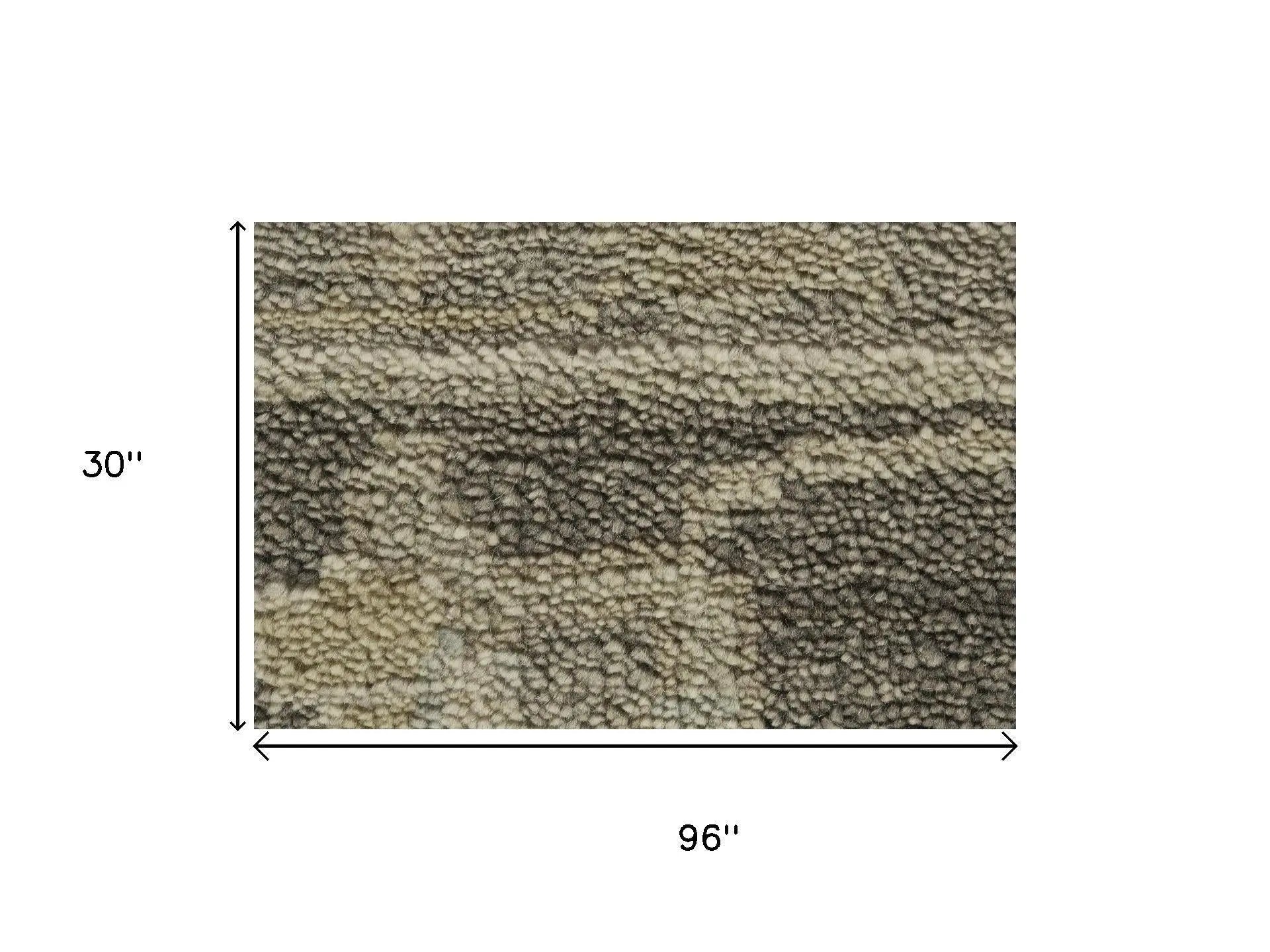 8' Gray Taupe And Black Wool Floral Hand Knotted Area Rug Homeroots Home Decor