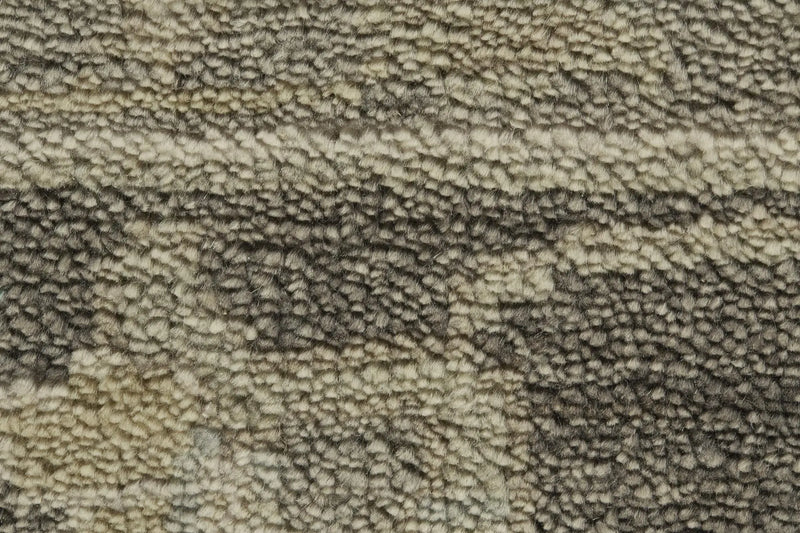 8' Gray Taupe And Black Wool Floral Hand Knotted Area Rug Homeroots Home Decor