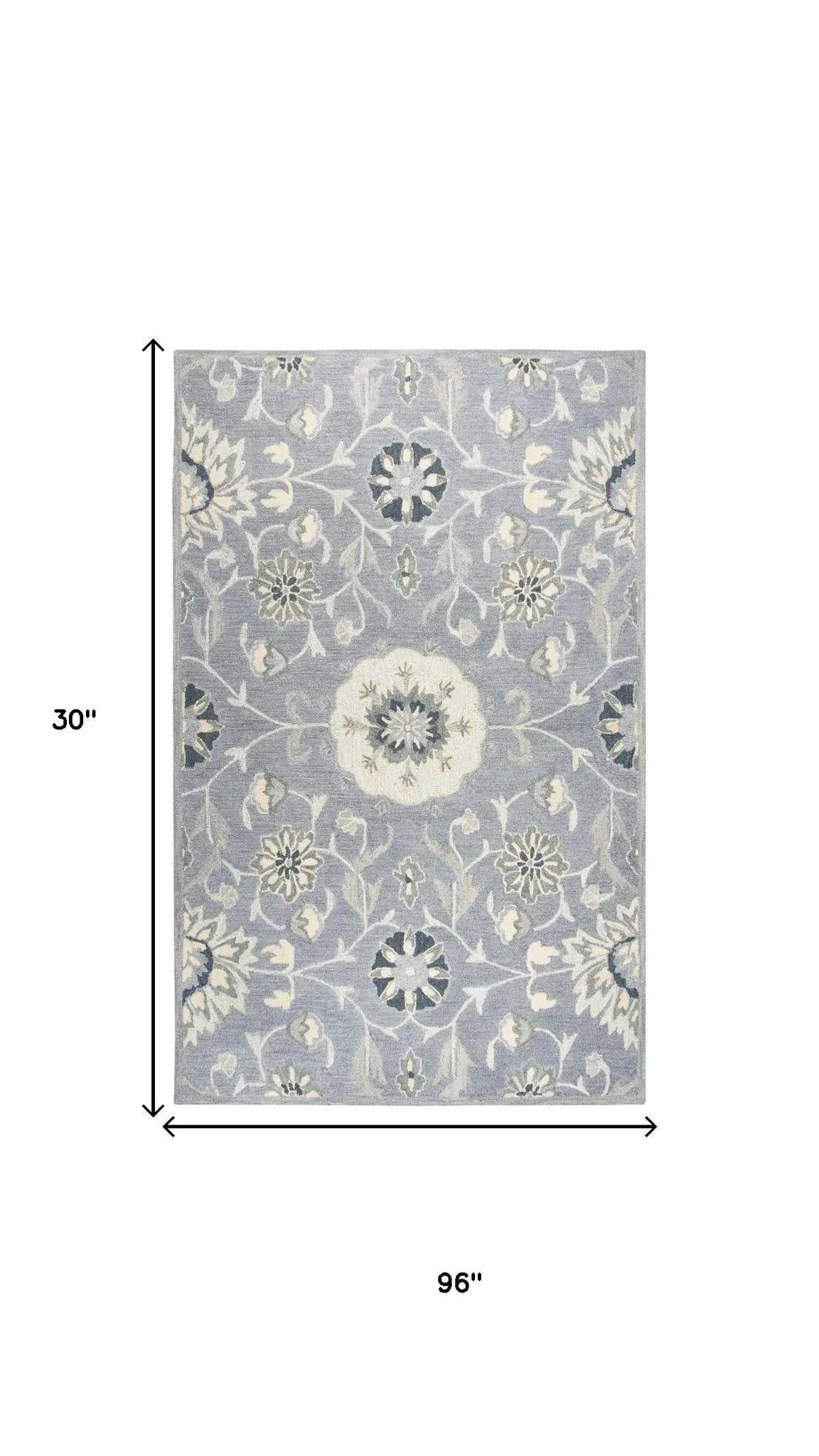 8' Gray Taupe And Tan Wool Floral Hand Tufted Area Rug Homeroots Home Decor