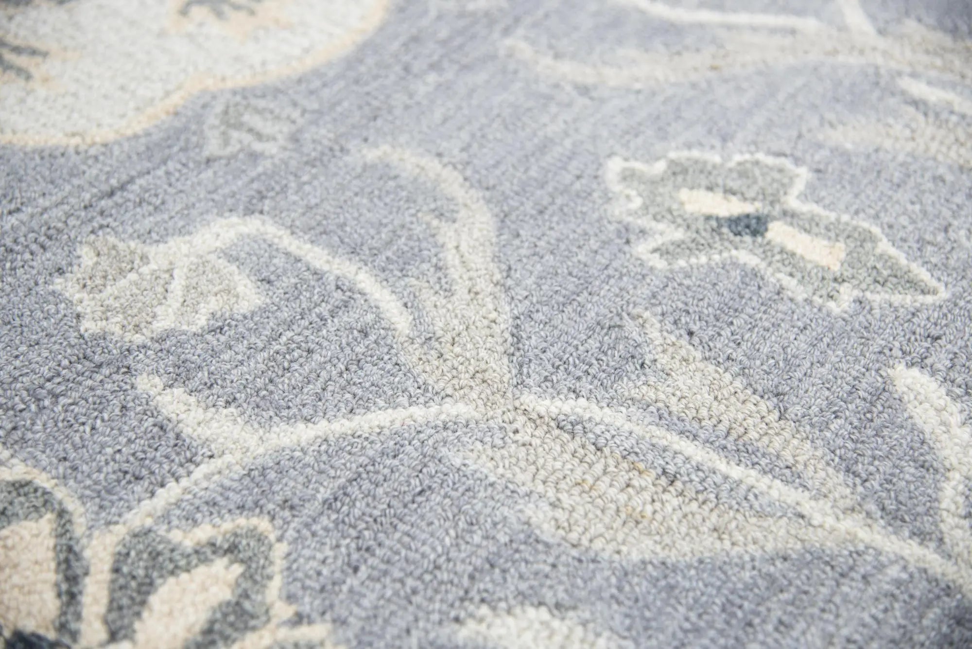 8' Gray Taupe And Tan Wool Floral Hand Tufted Area Rug Homeroots Home Decor
