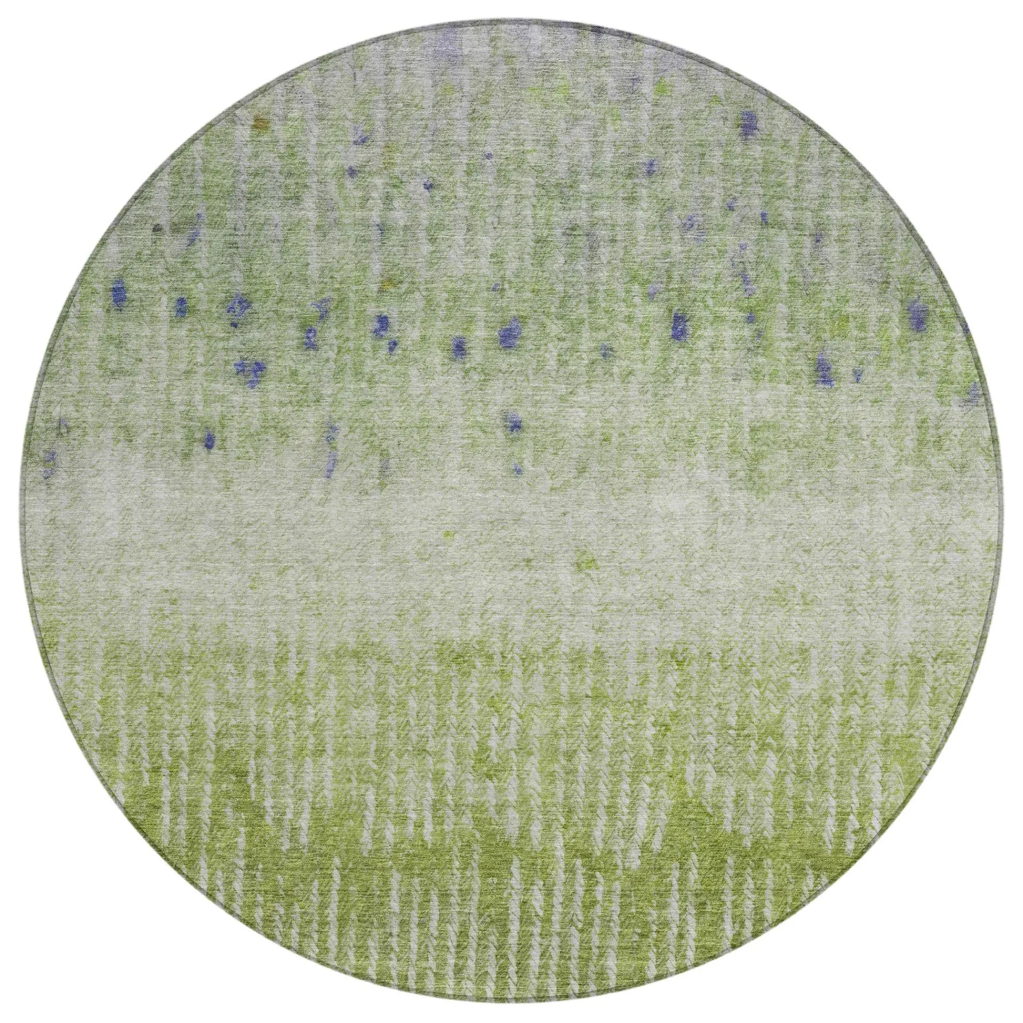 8' Green And Beige Round Abstract Washable Indoor Outdoor Area Rug Homeroots Outdoor