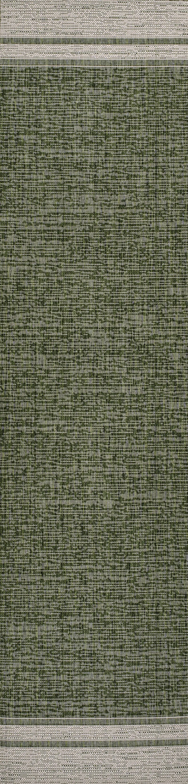 8' Green And Cream Indoor Outdoor Runner Rug Homeroots Outdoor