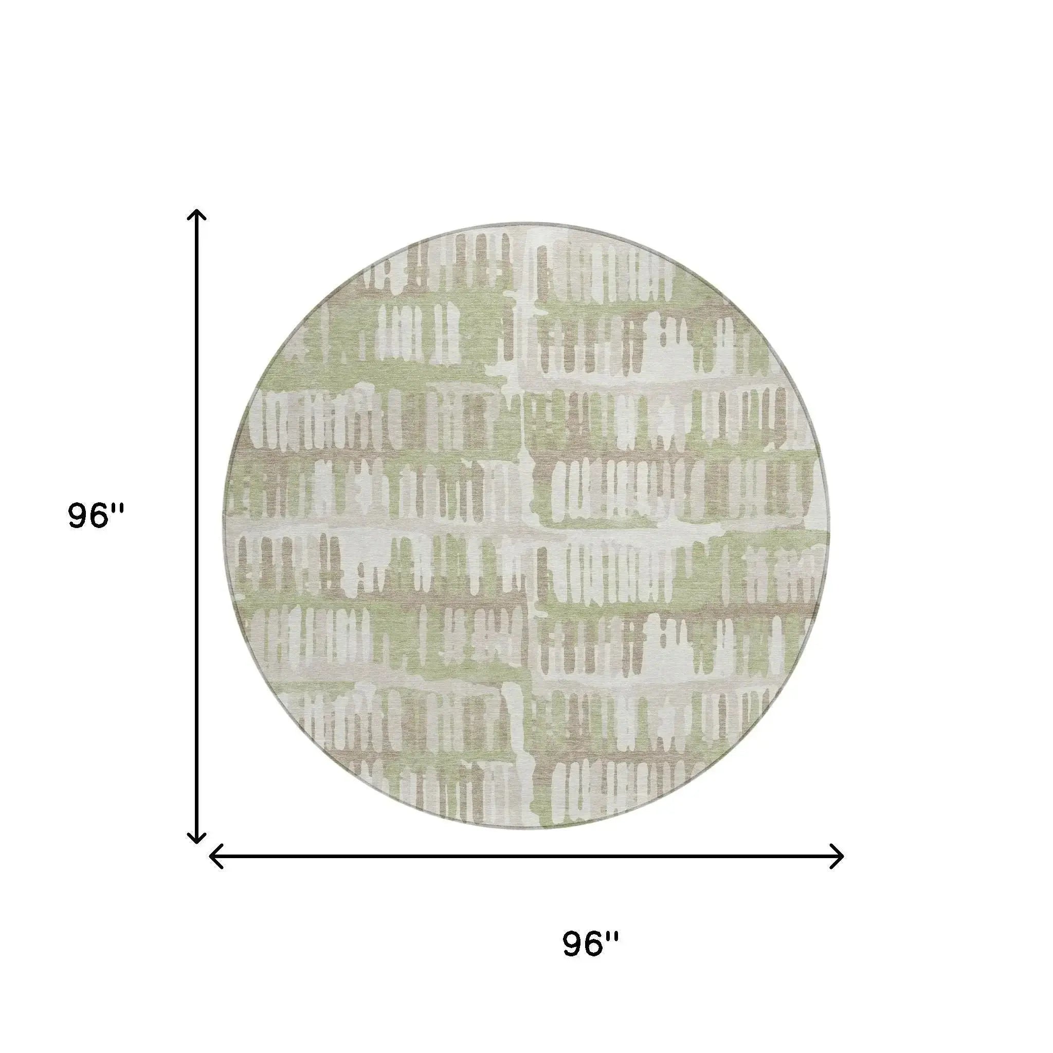8' Green And Denim Blue Round Abstract Washable Indoor Outdoor Area Rug Homeroots Outdoor