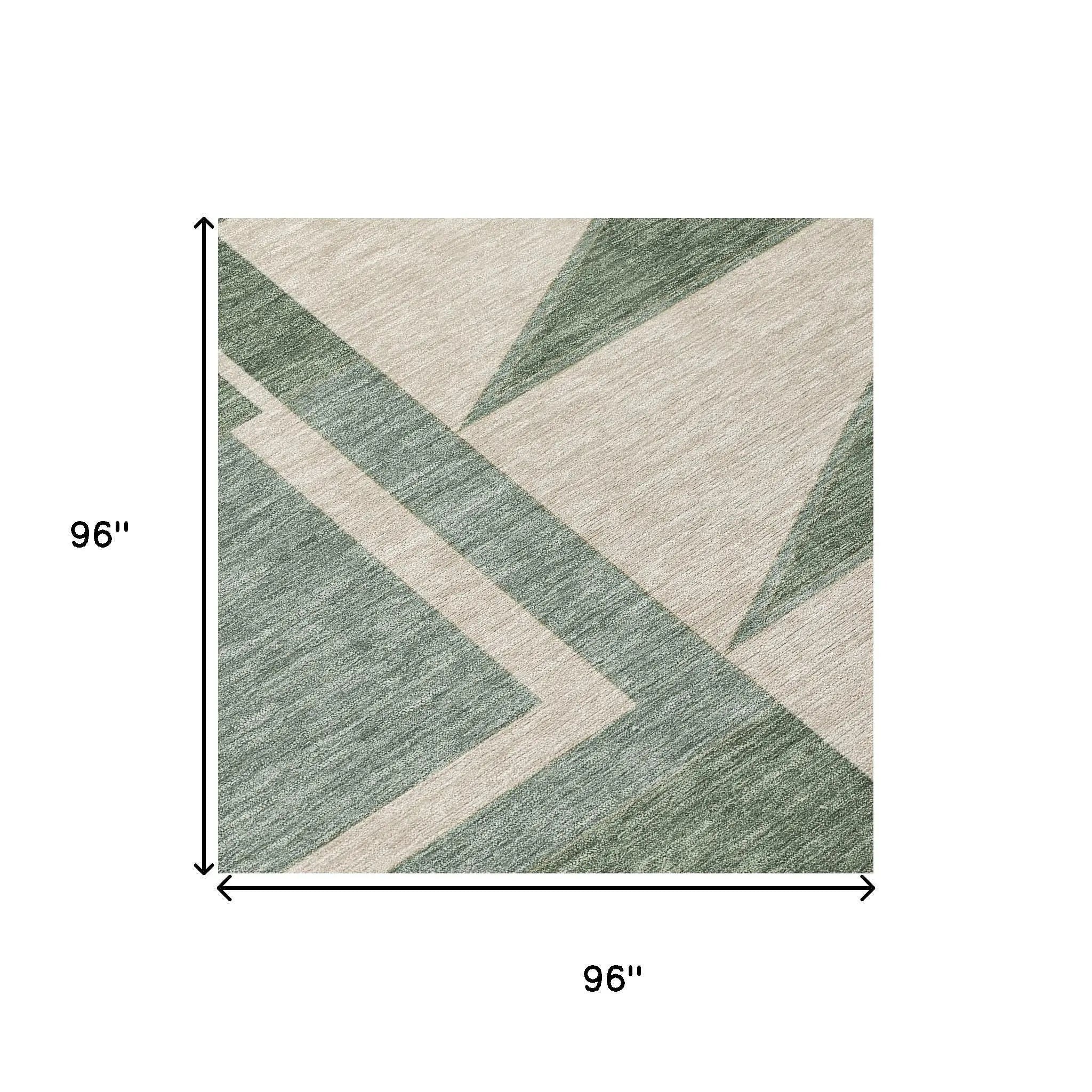 8' Green And Fern Green Round Geometric Washable Indoor Outdoor Area Rug Homeroots Outdoor