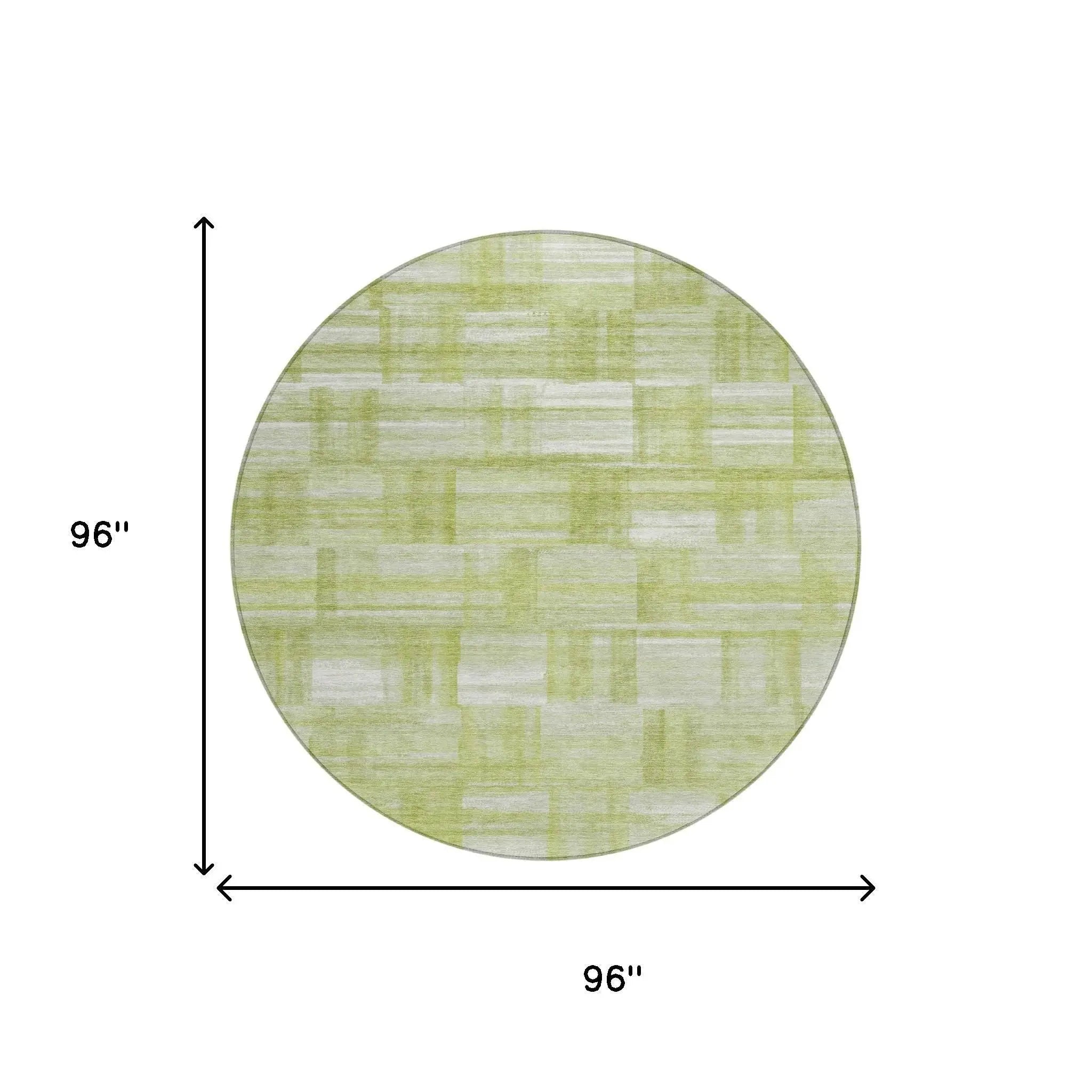 8' Green And Fern Green Round Striped Washable Indoor Outdoor Area Rug Homeroots Outdoor