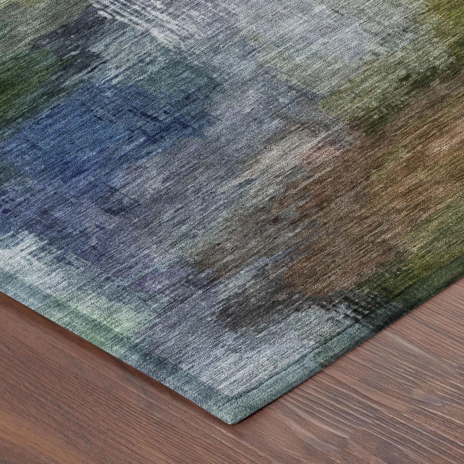 8' Green And Lime Green Round Abstract Washable Indoor Outdoor Area Rug Homeroots Outdoor