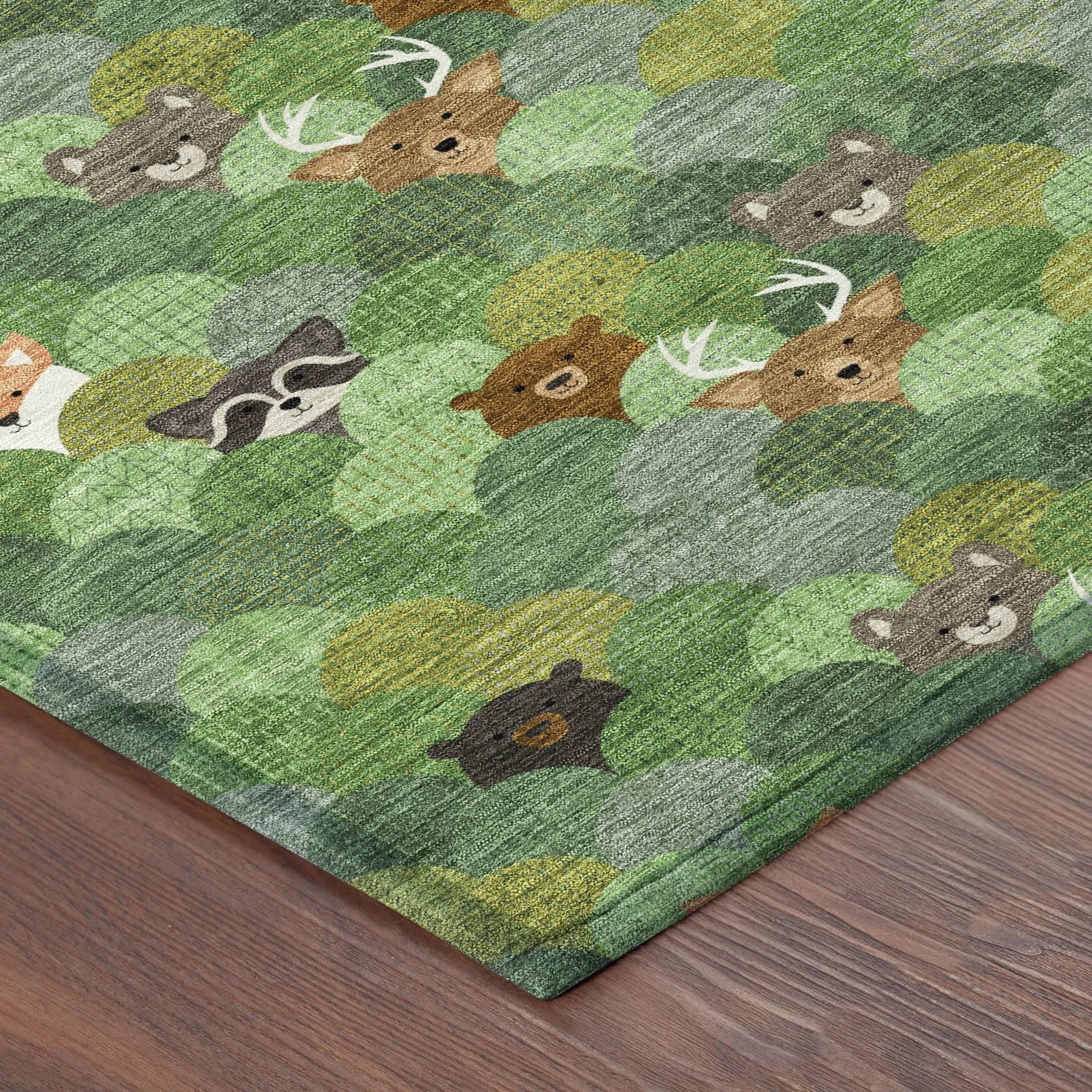 8' Green And Olive Green Round Cactus Washable Indoor Outdoor Area Rug Homeroots Outdoor