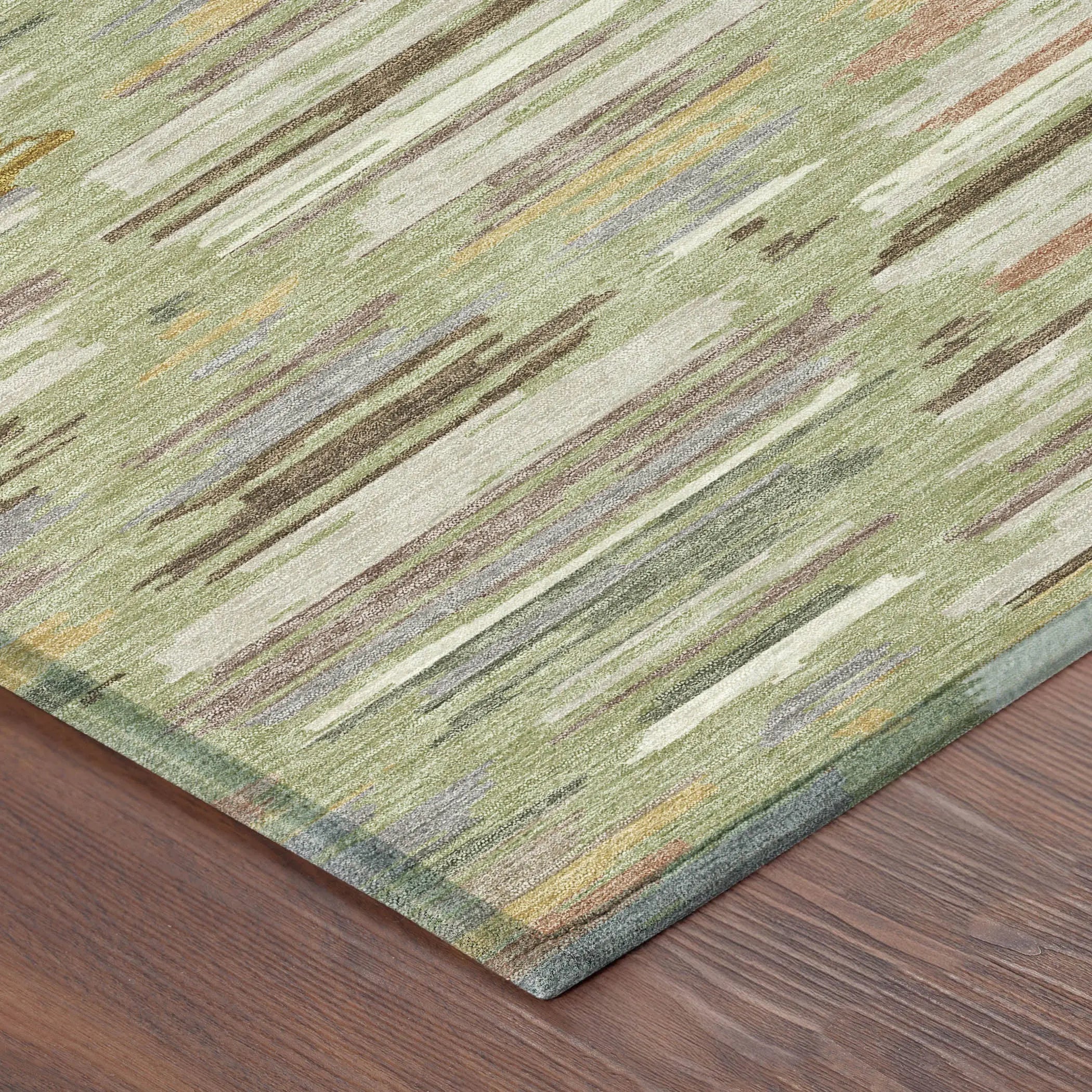 8' Green And Taupe Round Southwestern Washable Indoor Outdoor Area Rug Homeroots Outdoor