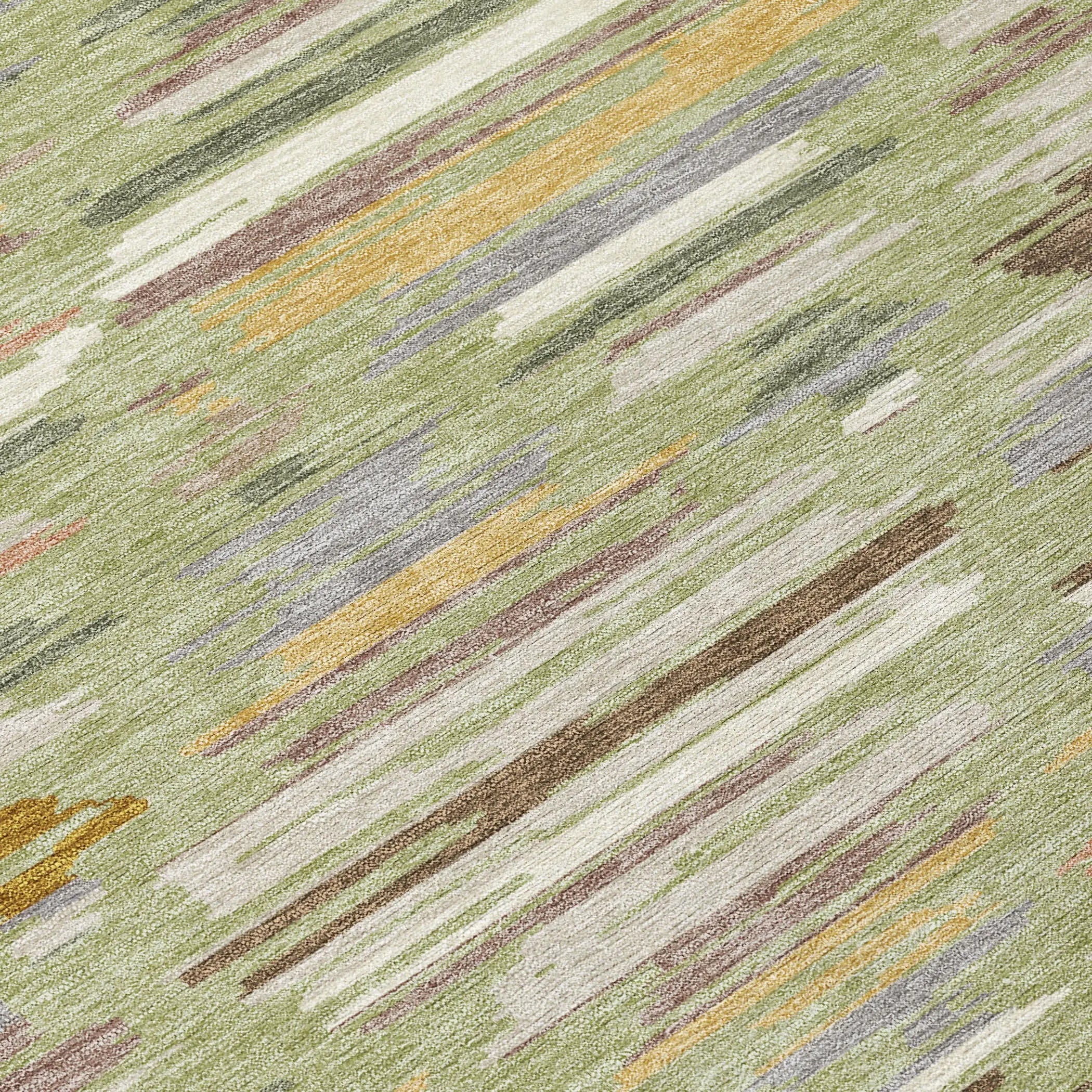8' Green And Taupe Round Southwestern Washable Indoor Outdoor Area Rug Homeroots Outdoor