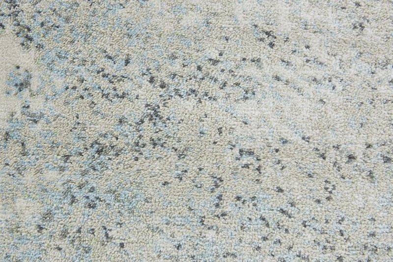 8' Green Blue And Gray Abstract Round Rug Homeroots Home Decor