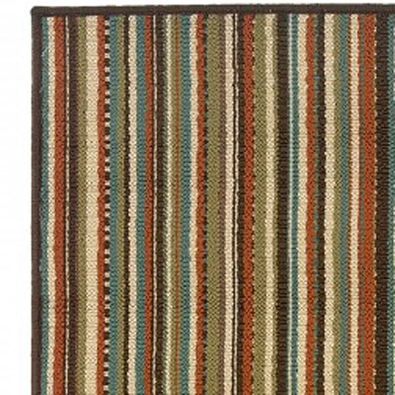 8' Green Indoor Outdoor Runner Rug Homeroots Outdoor