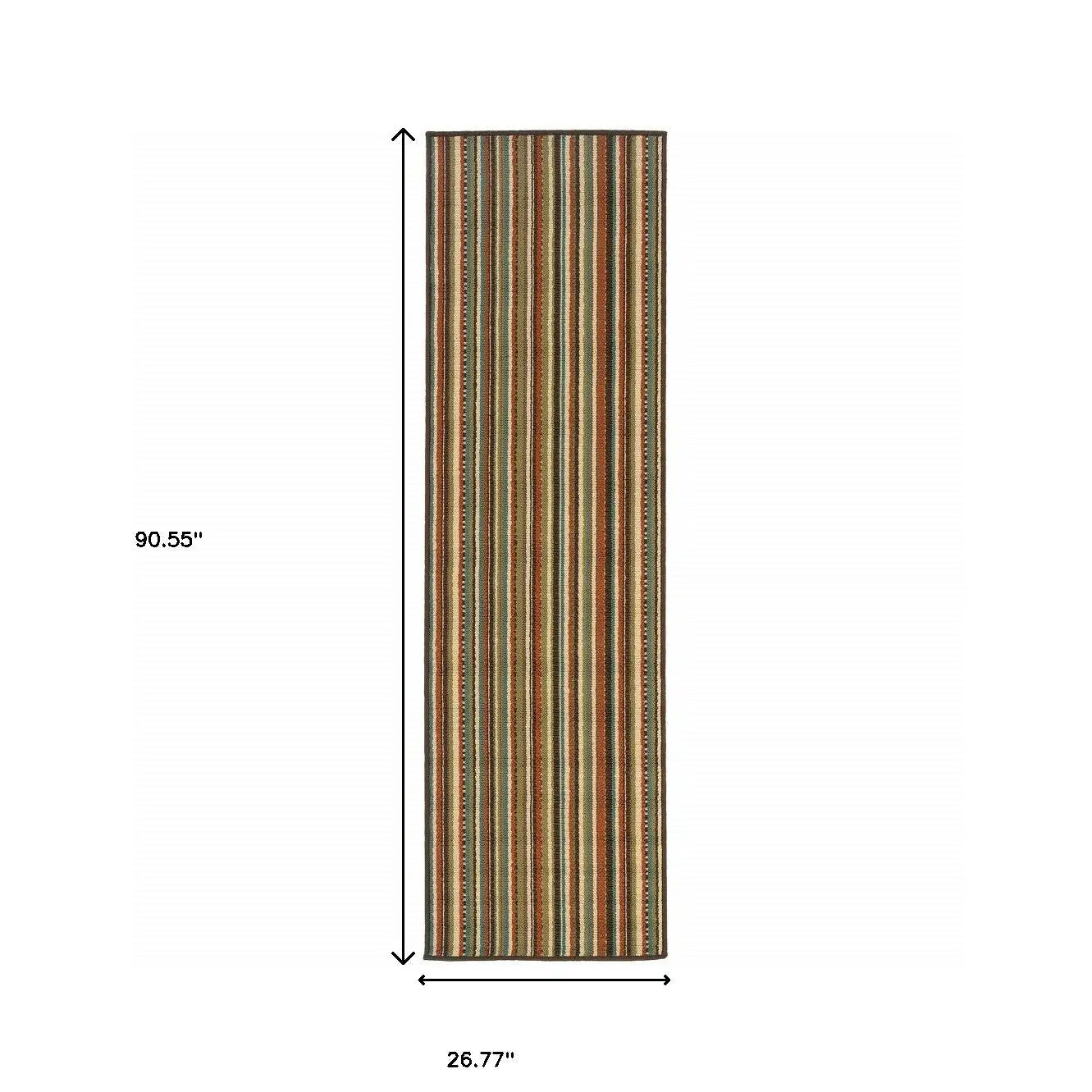 8' Green Indoor Outdoor Runner Rug Homeroots Outdoor