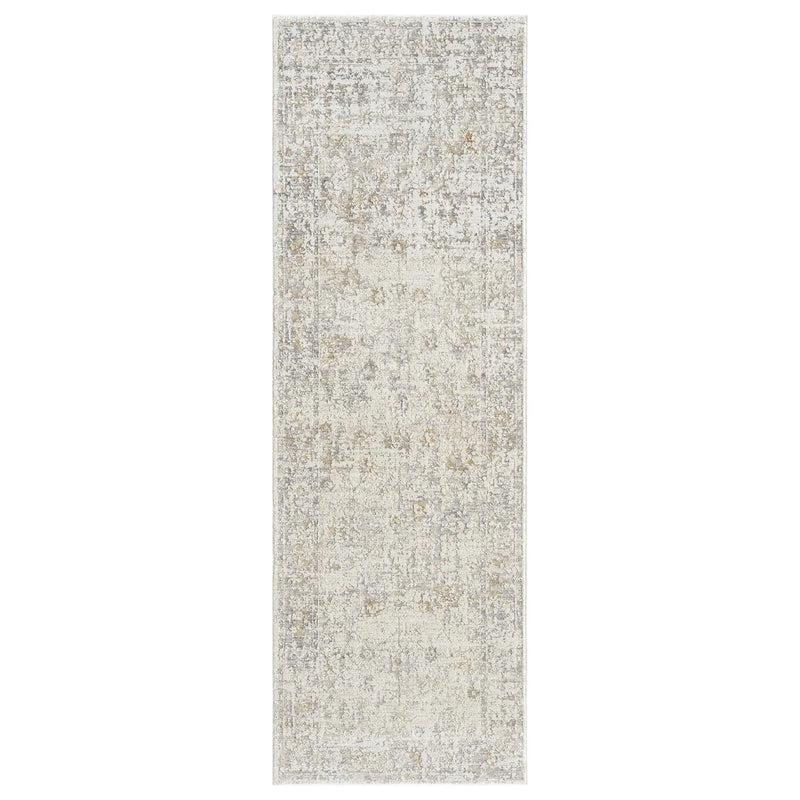 8' Ivory And Beige Abstract Runner Rug Homeroots Home Decor