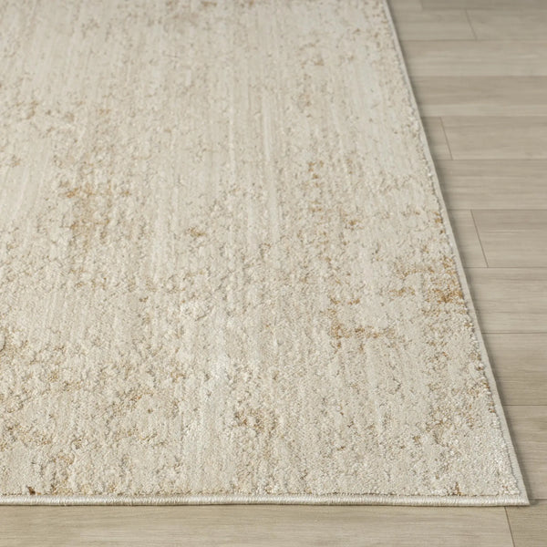 8' Ivory And Beige Abstract Runner Rug Homeroots Home Decor