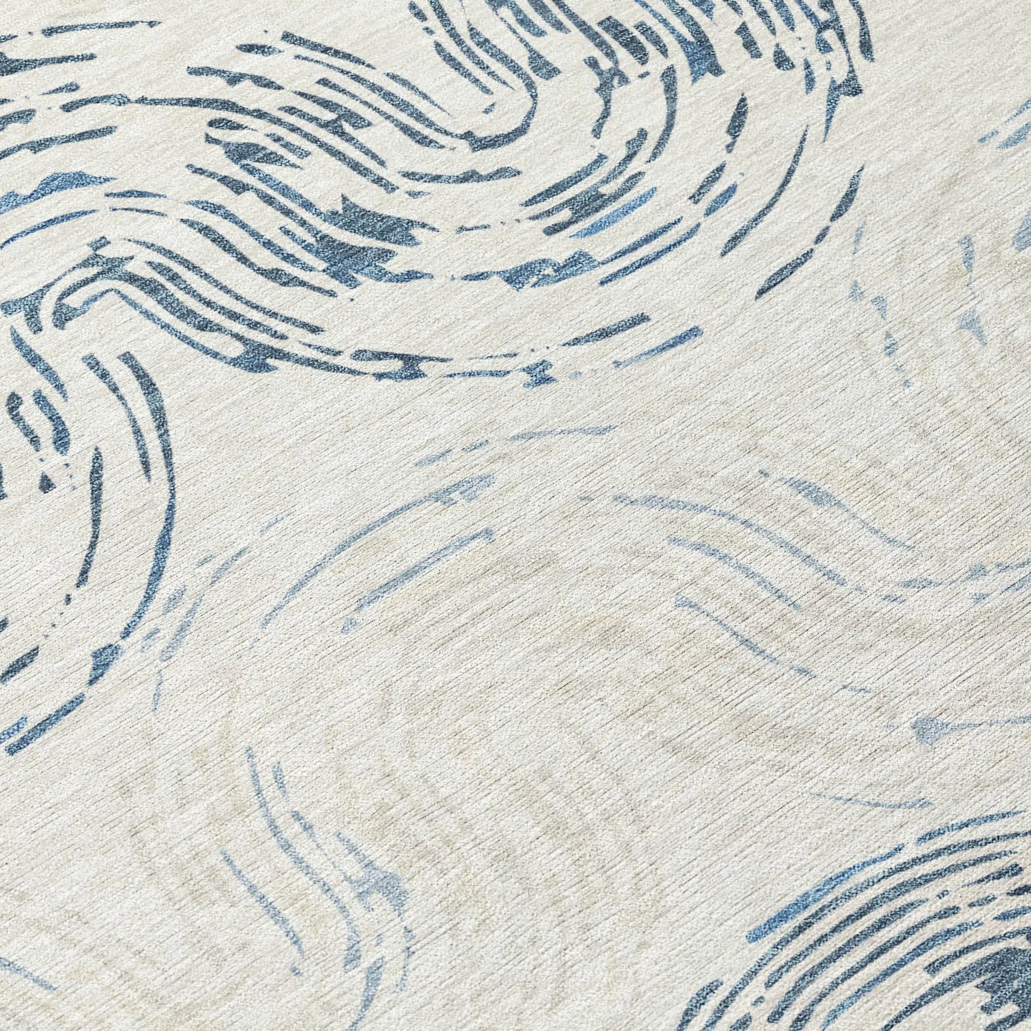 8' Ivory And Beige Round Abstract Washable Indoor Outdoor Area Rug Homeroots Outdoor