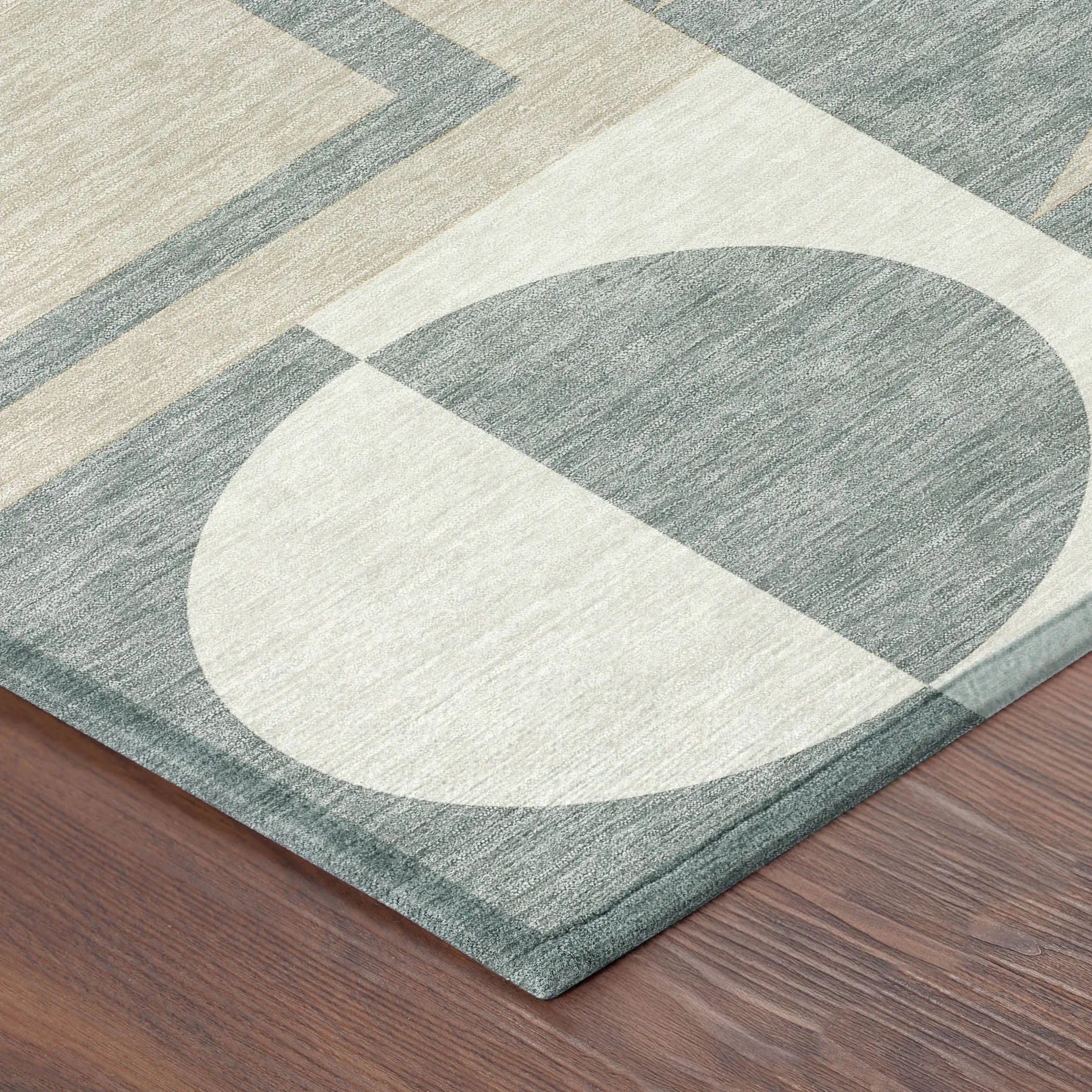 8' Ivory And Beige Round Geometric Washable Indoor Outdoor Area Rug Homeroots Outdoor