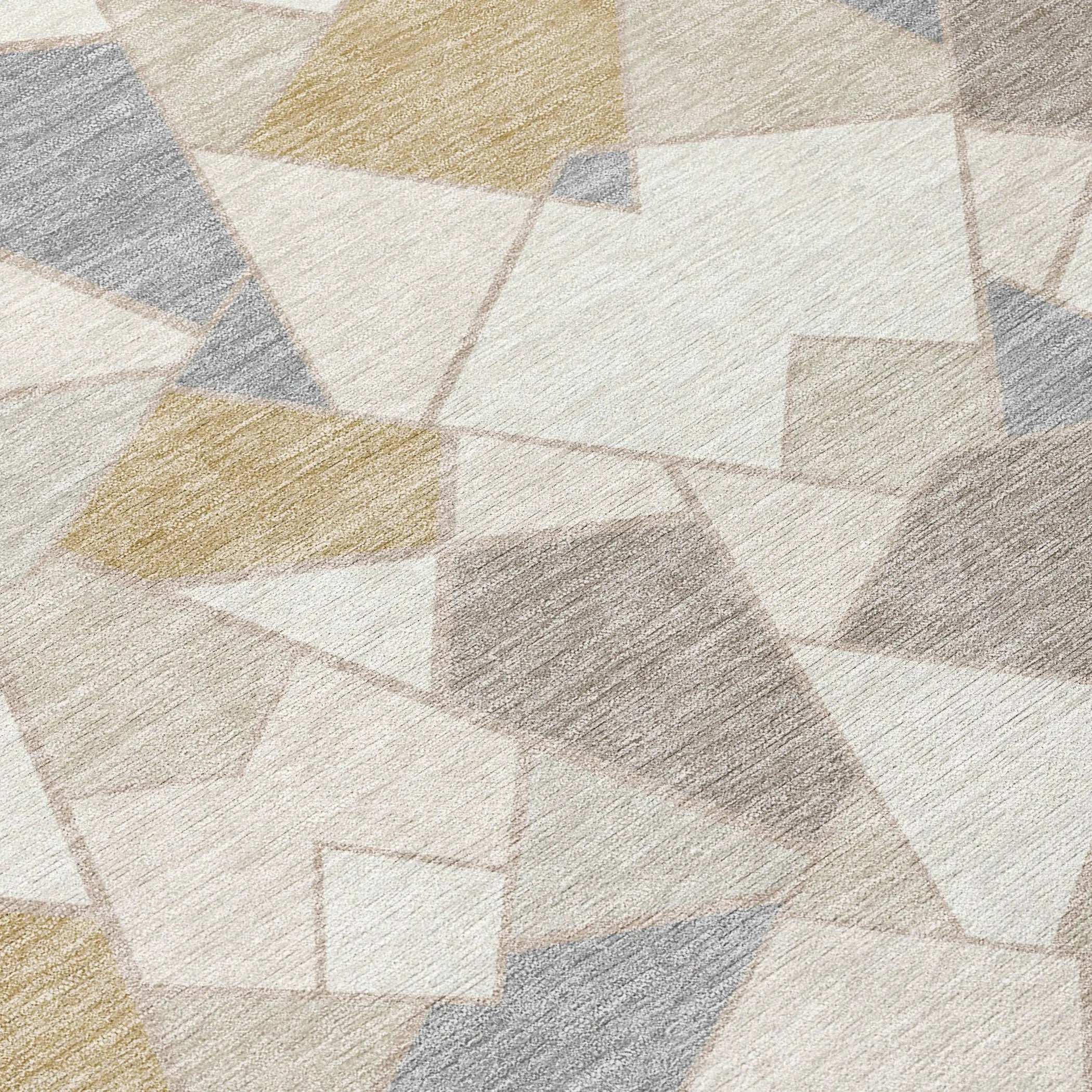 8' Ivory And Beige Round Geometric Washable Indoor Outdoor Area Rug Homeroots Outdoor