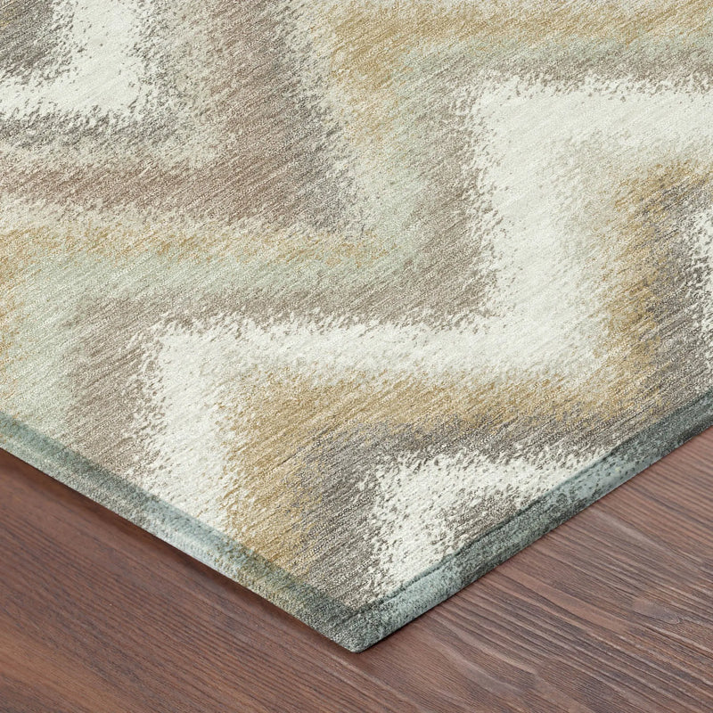 8' Ivory And Beige Round Geometric Washable Indoor Outdoor Area Rug Homeroots Outdoor