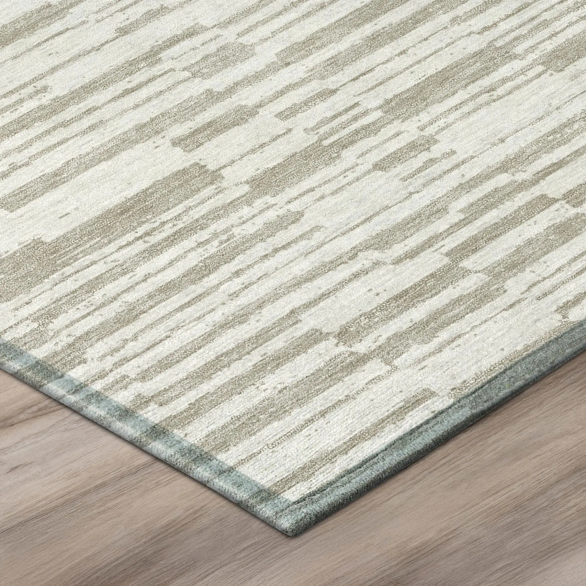 8' Ivory And Beige Round Striped Washable Indoor Outdoor Area Rug Homeroots Outdoor