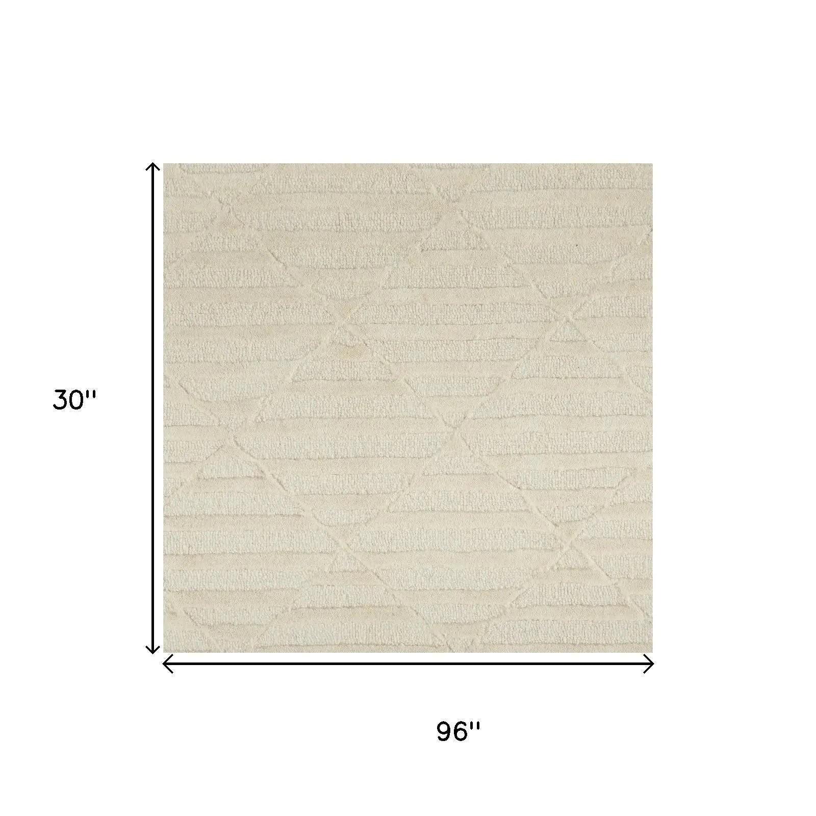 8' Ivory And Beige Wool Hand Tufted Area Rug Homeroots Home Decor