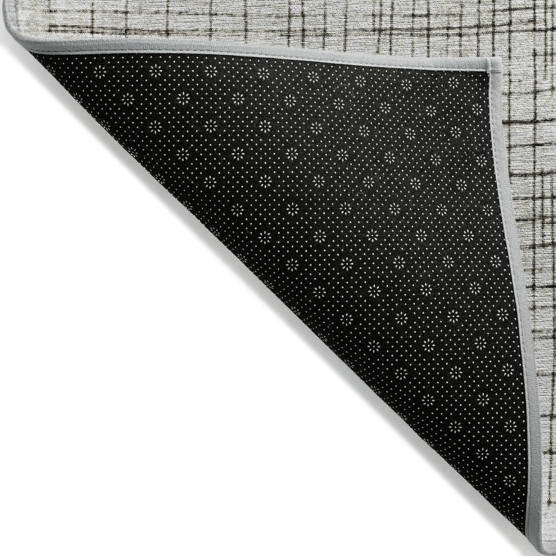 8' Ivory And Black Round Geometric Washable Indoor Outdoor Area Rug Homeroots Outdoor