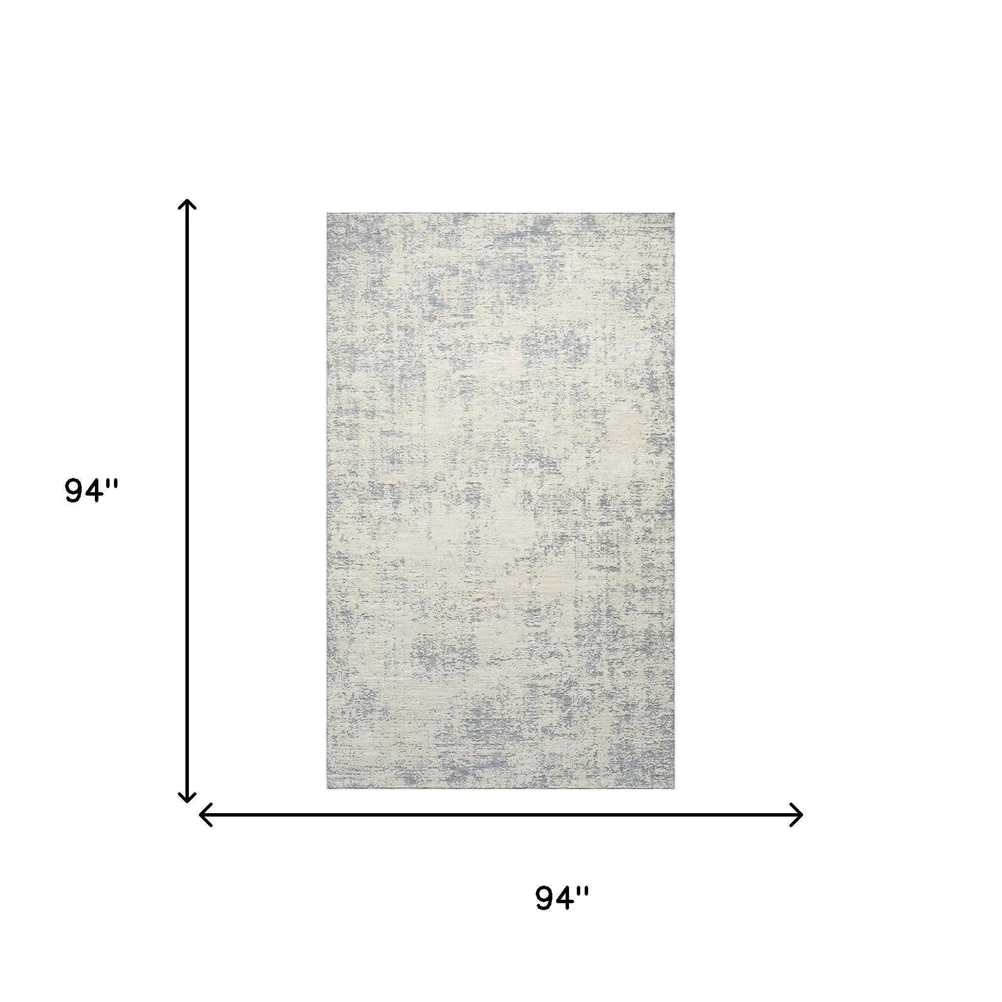 8' Ivory And Blue Abstract Runner Rug Homeroots Home Decor