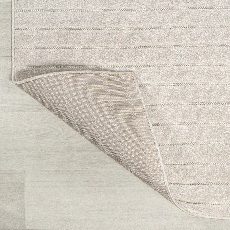 8' Ivory And Cream Round Striped Indoor Outdoor Area Rug Homeroots Outdoor